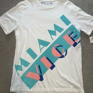 White Miami Vice Graphic T-Shirt